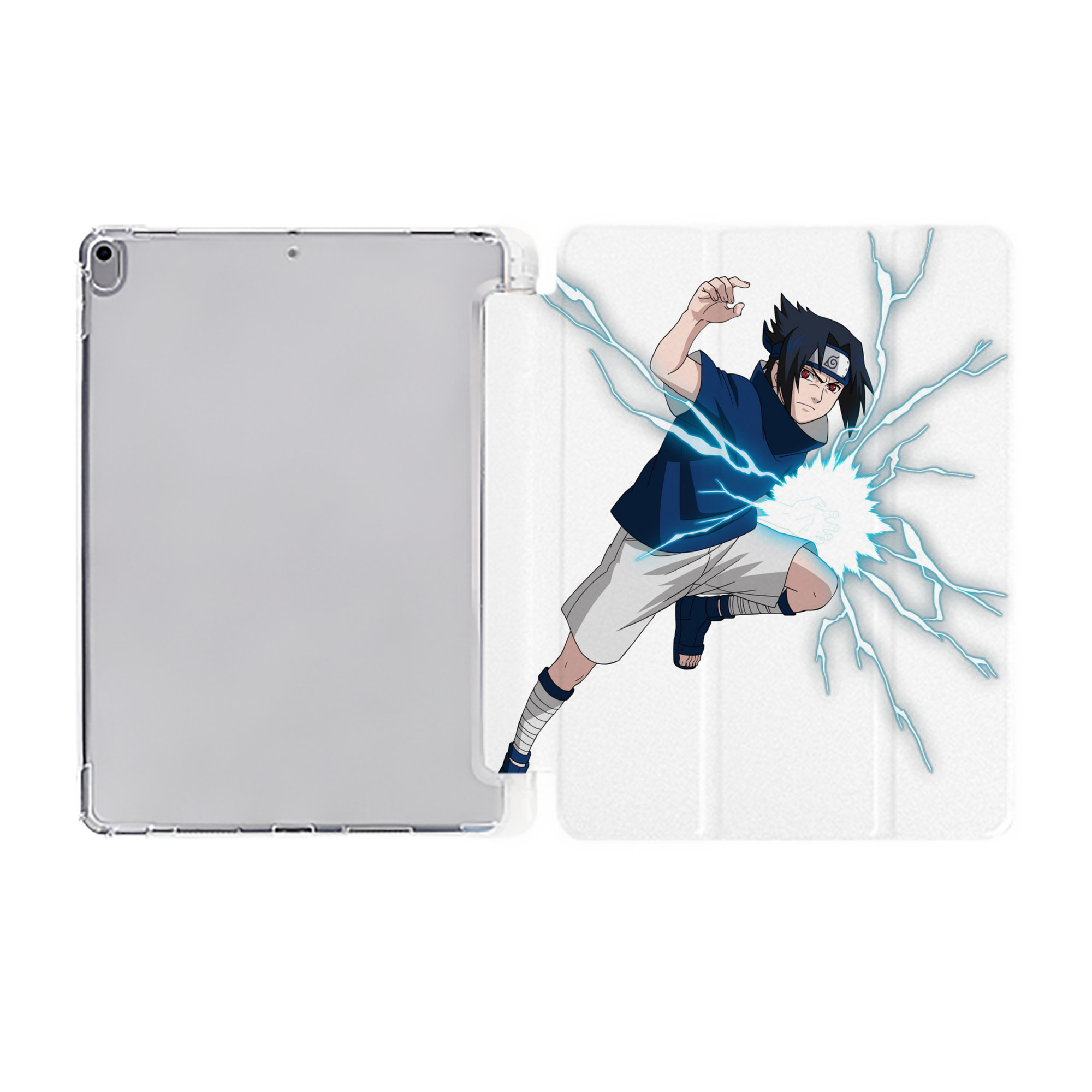 （画像用） NARUTO -ナルト- うちは サスケ Uchiha Sasuke IPad ケース ペン収納付き 三つ折りスタンド PUレザー×シリコン 対応機種9.5/10.5/10.9インチ